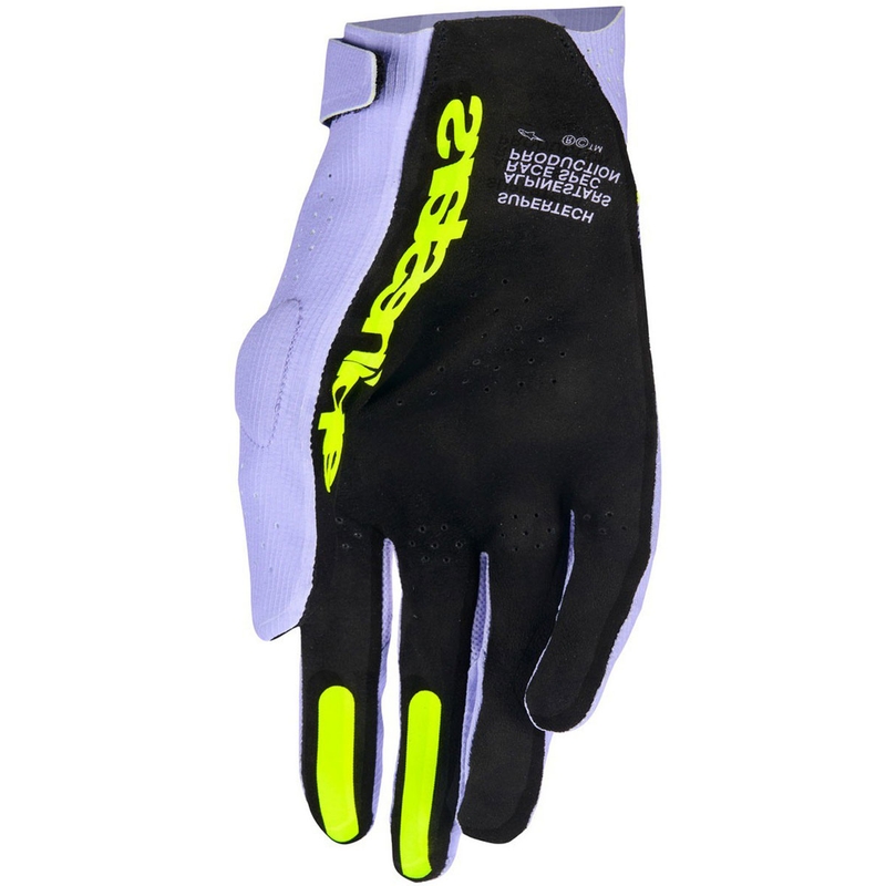 Γάντια motocross Alpinestars Supertech MX σε χρώμα λεβάντας-μωβ-κίτρινο
