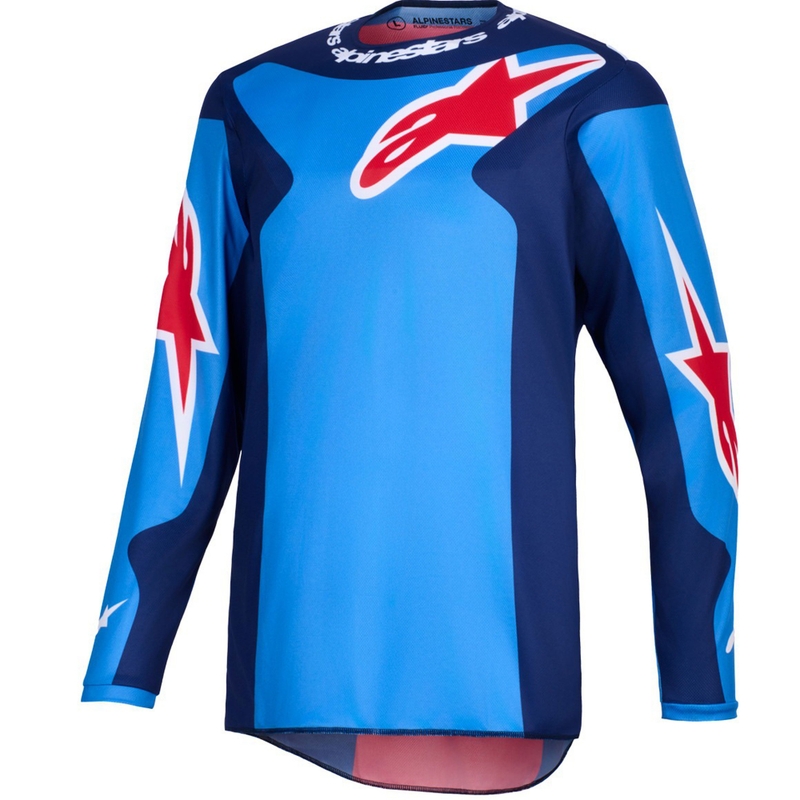 Μπλε-κόκκινη φανέλα motocross Alpinestars Fluid Grid