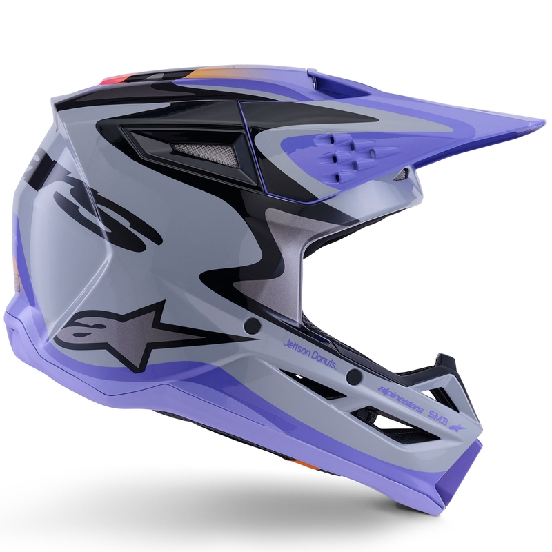 Κράνος motocross Alpinestars S-M3 JETT LAWRENCE edition γκρι-μωβ-μαύρο