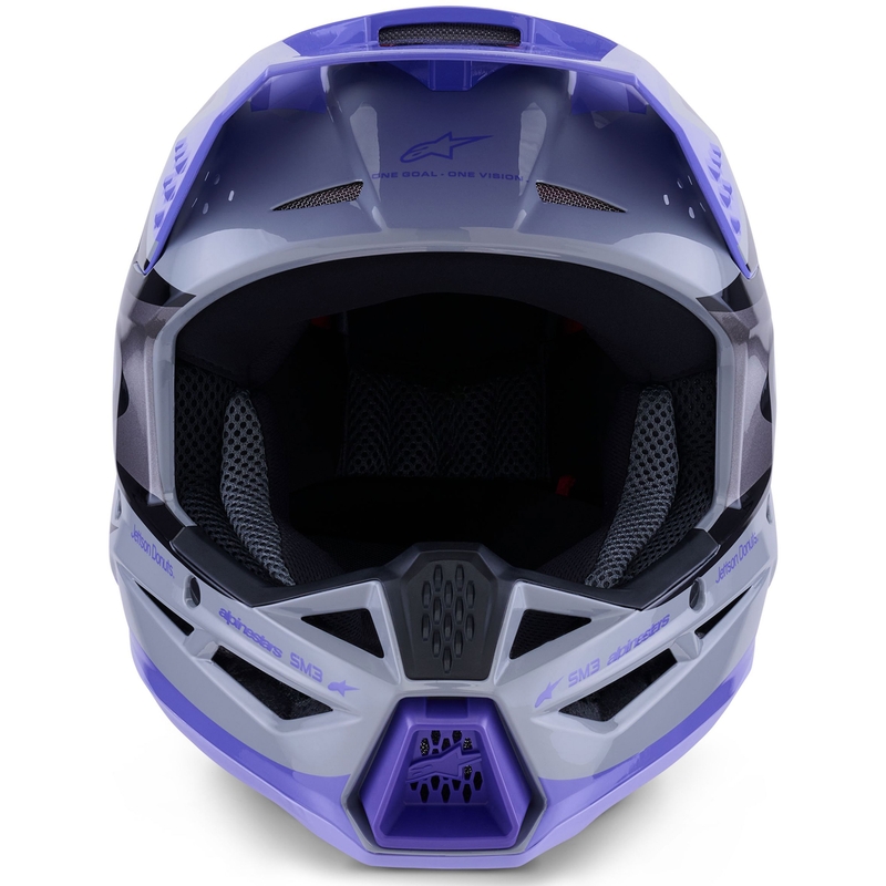 Κράνος motocross Alpinestars S-M3 JETT LAWRENCE edition γκρι-μωβ-μαύρο
