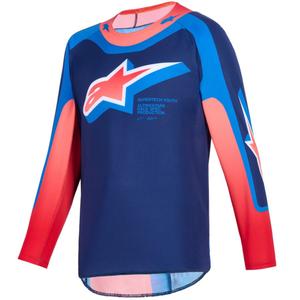 Φανέλα Motocross Alpinestars Supertech Vista Youth για παιδιά σε σκούρο μπλε-κοράλι-κοβάλτιο