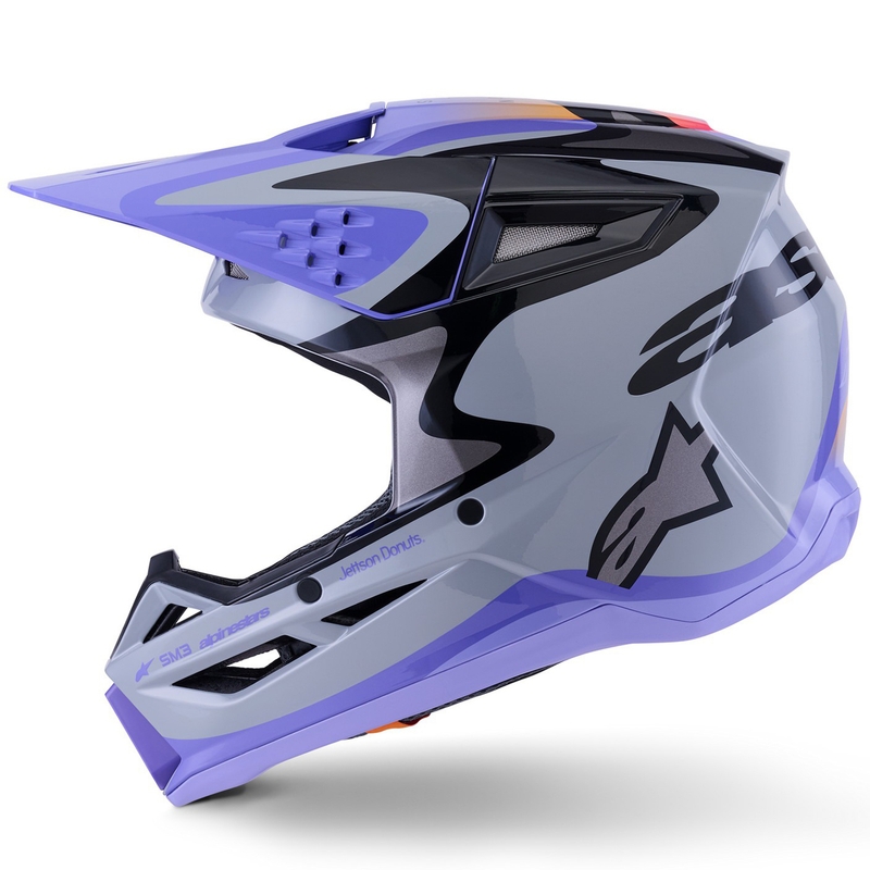Παιδικό κράνος motocross Alpinestars S-M3 JETT LAWRENCE edition γκρι-μωβ-μαύρο