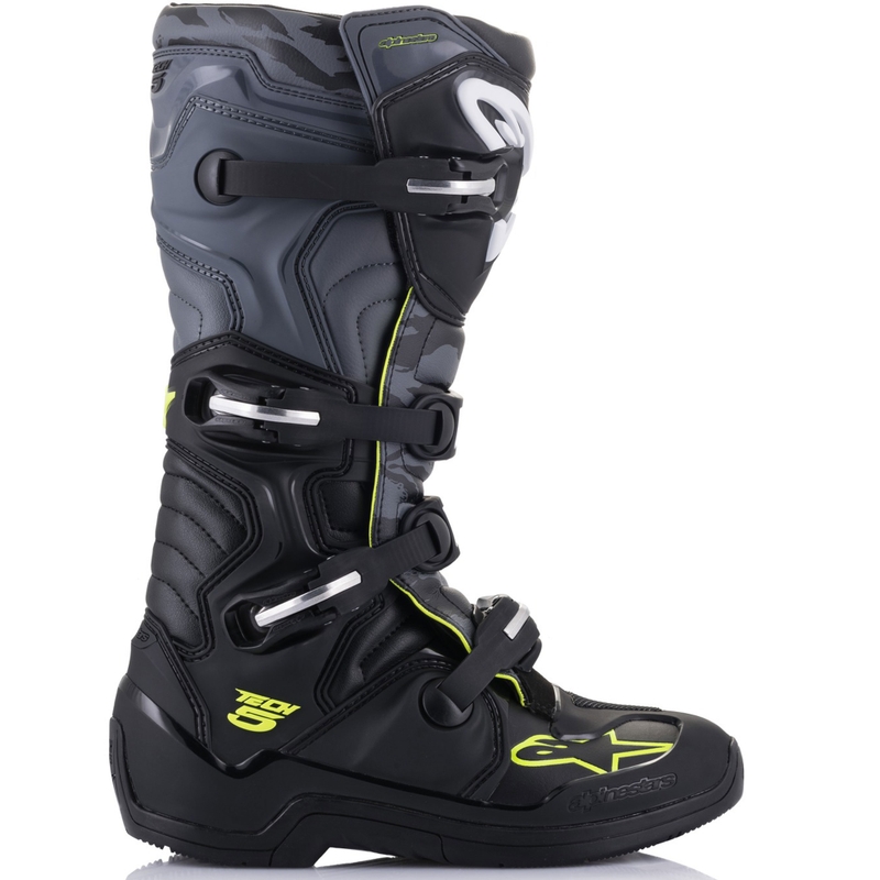 Μπότες μοτοσικλέτας Alpinestars TECH 5 μαύρο-γκρι-φλουορ κίτρινο