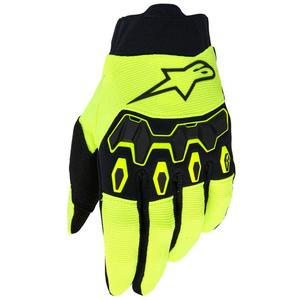 Γάντια motocross Alpinestars Full Bore V2 για παιδιά/νεανίδες, φθορίζοντα κίτρινα-μαύρα
