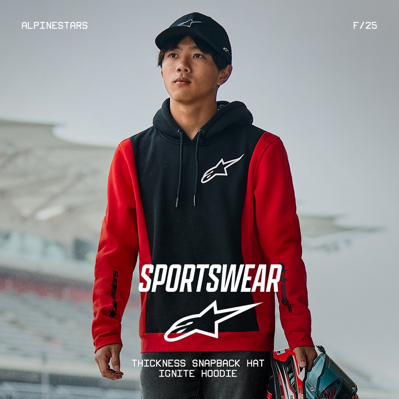 Φούτερ Alpinestars Ignite μαύρο-κόκκινο