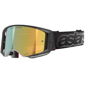 Γυαλιά motocross Alpinestars Supertech Vision Vista μαύρα με χρυσό καθρέφτη φακό