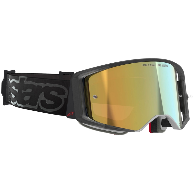 Γυαλιά motocross Alpinestars Supertech Vision Vista μαύρα με χρυσό καθρέφτη φακό