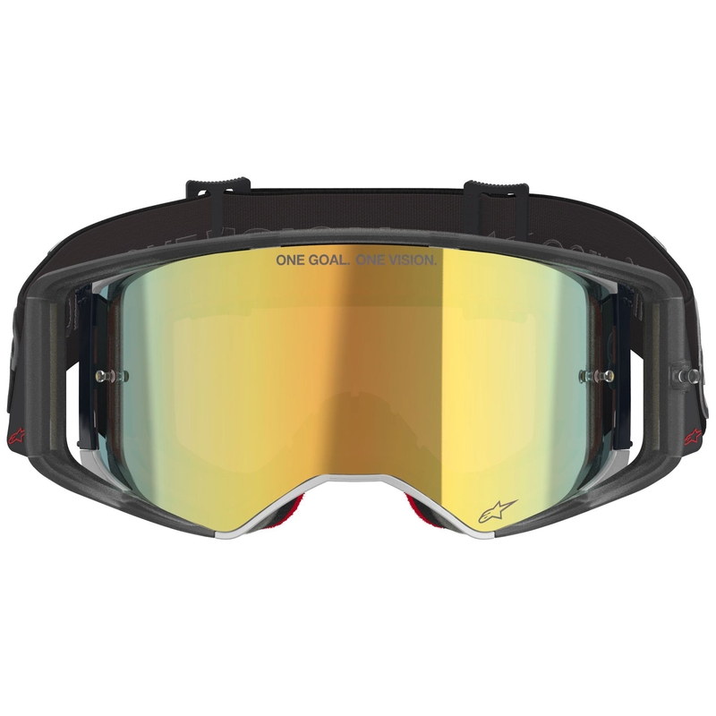Γυαλιά motocross Alpinestars Supertech Vision Vista μαύρα με χρυσό καθρέφτη φακό