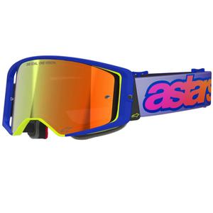 Γυαλιά motocross Alpinestars Supertech Vision Vista μπλε-κίτρινο-μωβ με κόκκινο καθρέφτη φακό