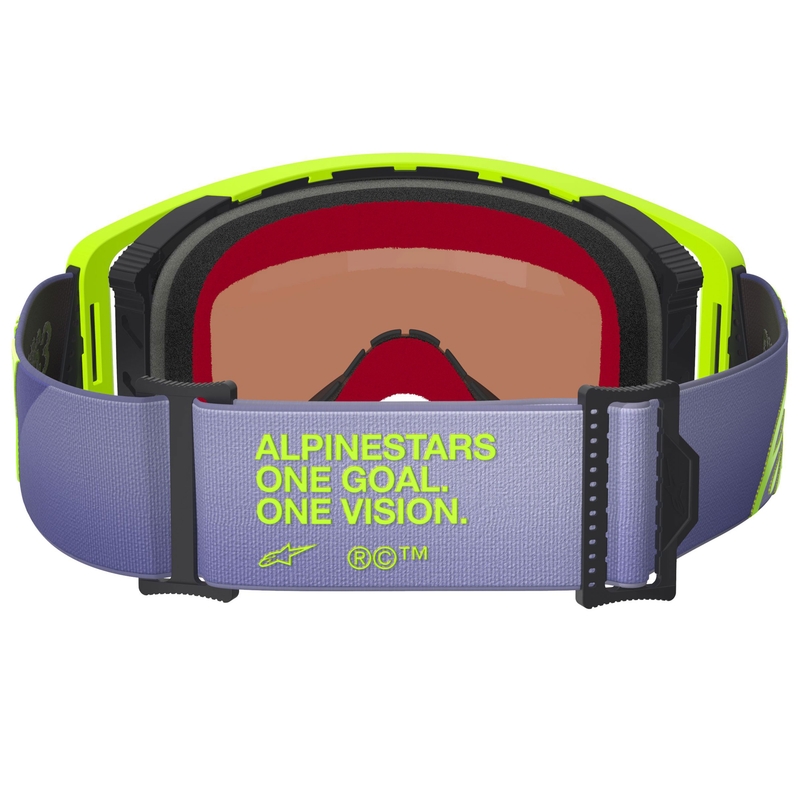 Γυαλιά motocross Alpinestars Supertech Vision Corp μωβ-κίτρινα με ασημί φακό καθρέφτη