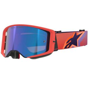 Γυαλιά motocross Alpinestars Supertech Vision Corp πορτοκαλί-μωβ με μπλε καθρέφτη φακό
