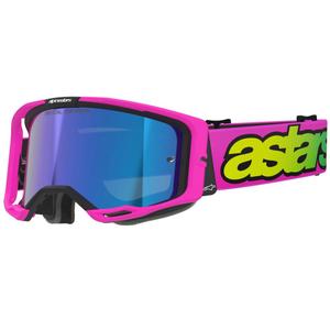 Γυαλιά motocross Alpinestars Vision 8 Vista fluo ροζ-fluo κίτρινο-πράσινο με μπλε καθρέφτη φακό