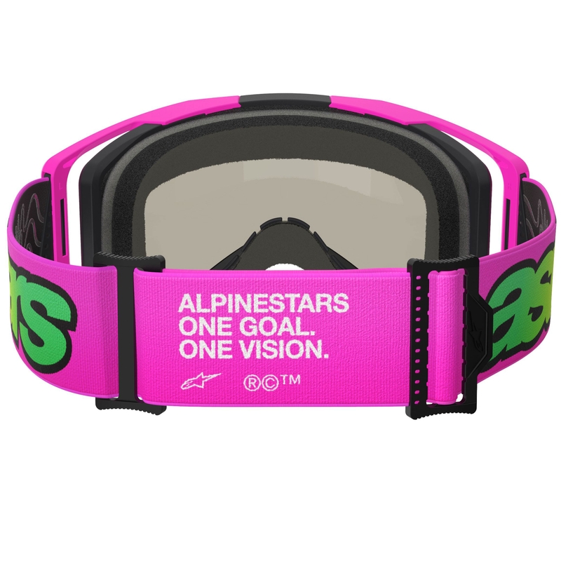 Γυαλιά motocross Alpinestars Vision 8 Vista fluo ροζ-fluo κίτρινο-πράσινο με μπλε καθρέφτη φακό