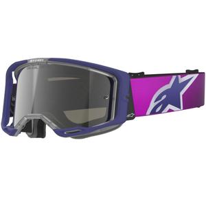 Γυαλιά motocross Alpinestars Vision 8 Corp μωβ-διαφανή με ασημί καθρέφτη φακό