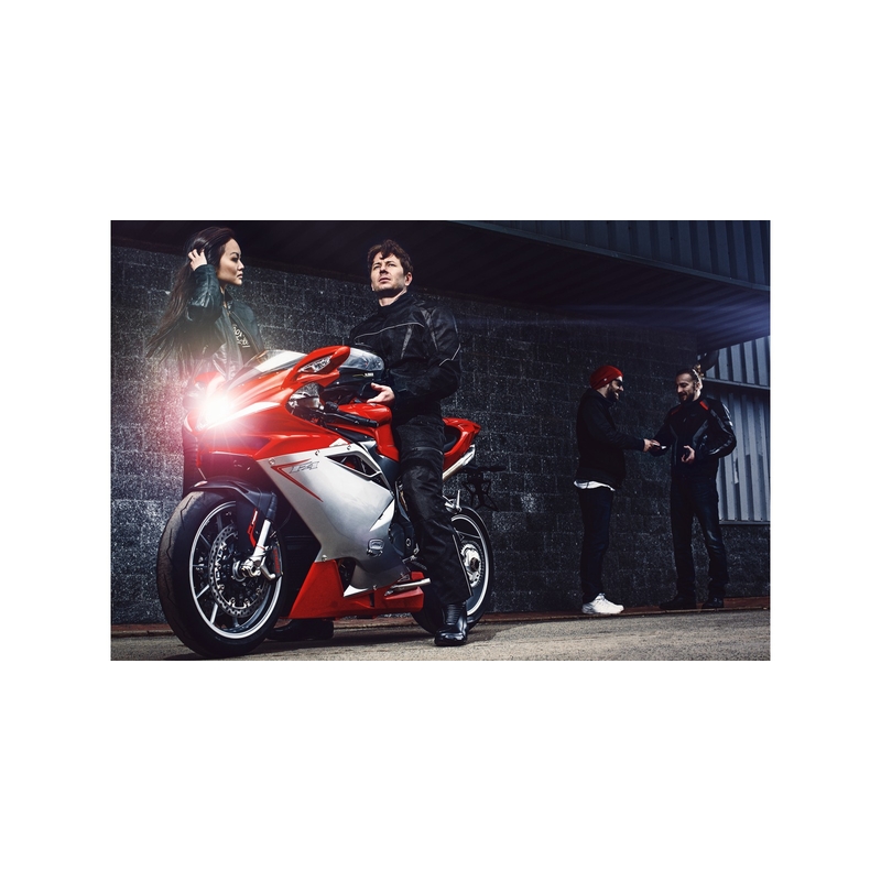 Bunda na motorku Ayrton Chrome černo-červená výprodej