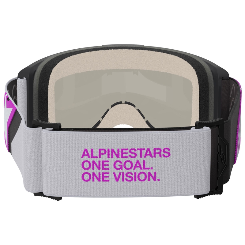 Γυαλιά motocross Alpinestars Vision 5 Corp μαύρο-γκρι-μωβ-λευκό με ασημί φακό καθρέφτη