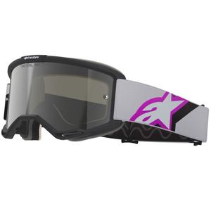Γυαλιά motocross Alpinestars Vision 5 Corp μαύρο-γκρι-μωβ-λευκό με ασημί φακό καθρέφτη