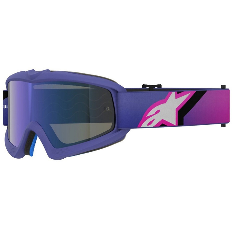 Παιδικά γυαλιά motocross Alpinestars Vision Youth Corp μωβ-φλουορόζ με μπλε καθρέφτη φακό