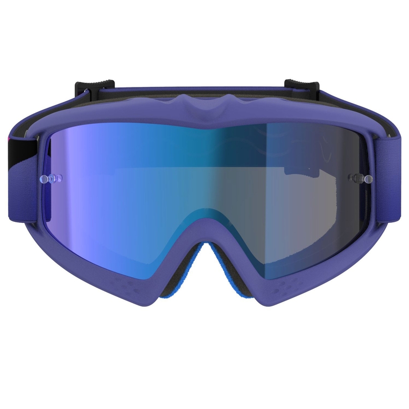 Παιδικά γυαλιά motocross Alpinestars Vision Youth Corp μωβ-φλουορόζ με μπλε καθρέφτη φακό