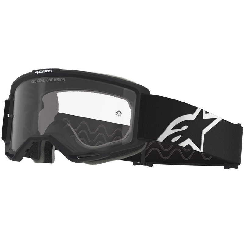 Γυαλιά motocross Alpinestars Vision OTG ασπρόμαυρα με διαφανή φακό