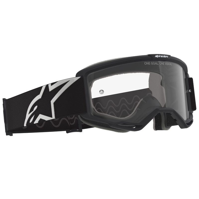 Γυαλιά motocross Alpinestars Vision OTG ασπρόμαυρα με διαφανή φακό