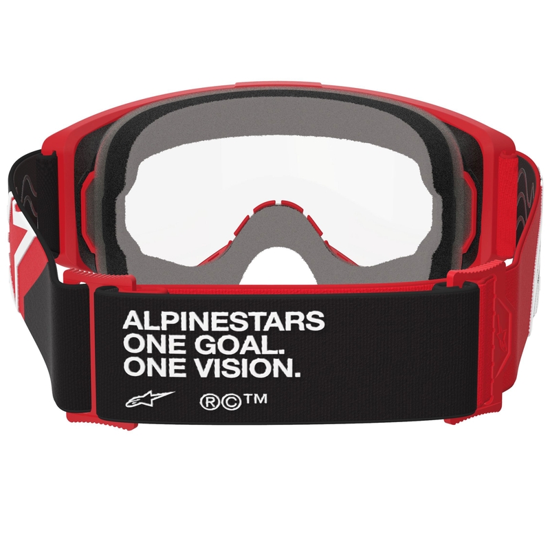 Γυαλιά motocross Alpinestars Vision OTG κόκκινα-μαύρα-άσπρα με διαφανή φακό