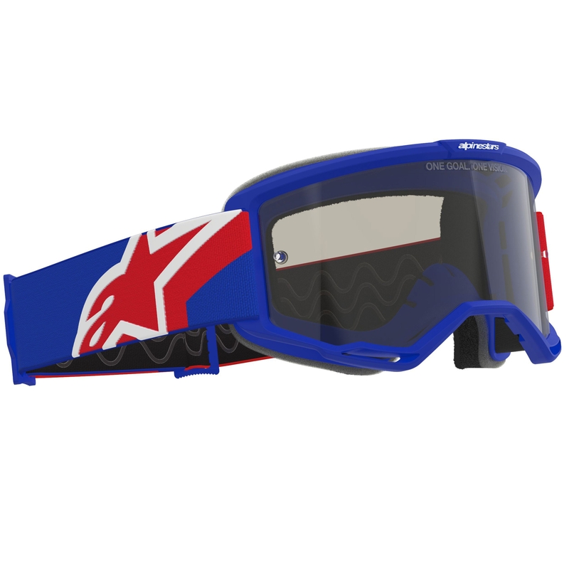 Γυαλιά motocross Alpinestars Vision Sand μπλε-κόκκινο-λευκό με σκούρο φακό smoke