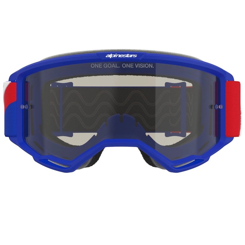 Γυαλιά motocross Alpinestars Vision Sand μπλε-κόκκινο-λευκό με σκούρο φακό smoke