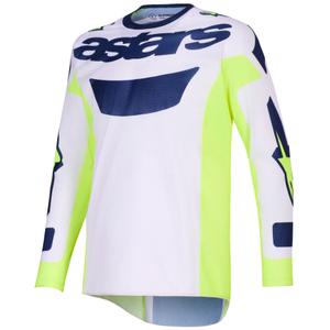 Φανέλα motocross Alpinestars Racer Air Riway ανοιχτό γκρι-φλουό κίτρινο-μπλε