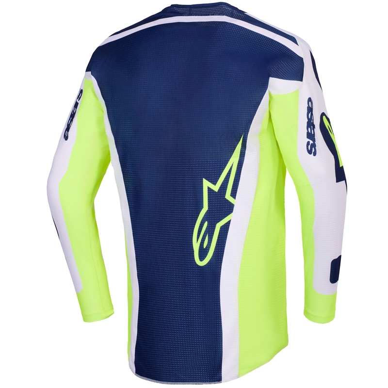 Φανέλα motocross Alpinestars Racer Air Riway ανοιχτό γκρι-φλουό κίτρινο-μπλε