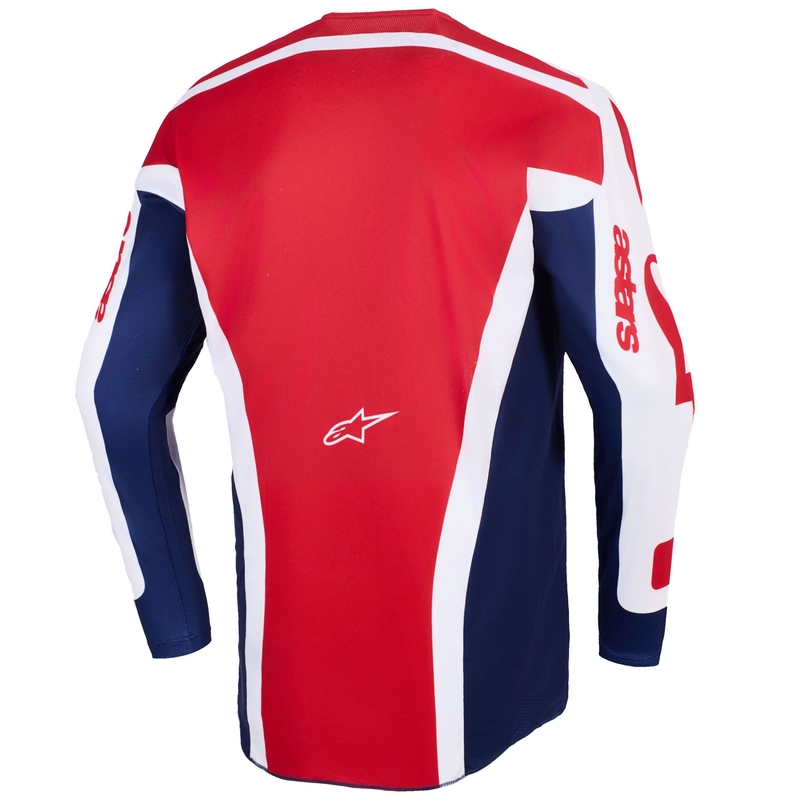 Φανέλα motocross Alpinestars Racer Riway λευκή-μπλε-κόκκινη