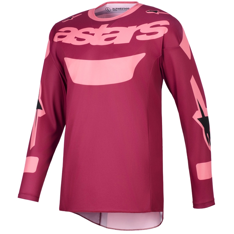 Φανέλα motocross Alpinestars Racer Riway σκούρο κόκκινο-κοραλί
