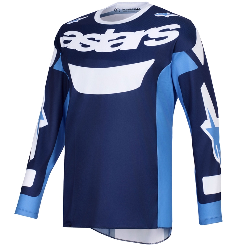 Φανέλα motocross Alpinestars Racer Riway μπλε-ανοιχτό μπλε-λευκό