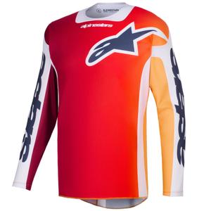 Φανέλα motocross Alpinestars Racer Portl κόκκινο-πορτοκαλί-ανοιχτό γκρι