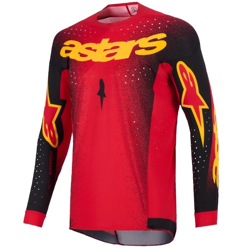 Φανέλα motocross Alpinestars Supertech Scenz κόκκινη-μαύρη-κίτρινη