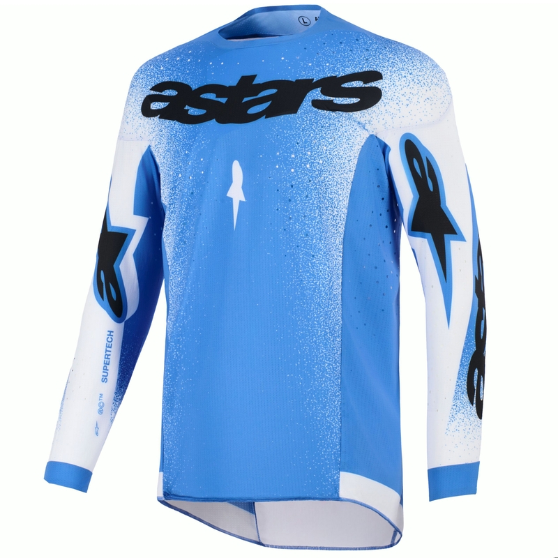 Μπλε-λευκή φανέλα motocross Alpinestars Supertech Scenz