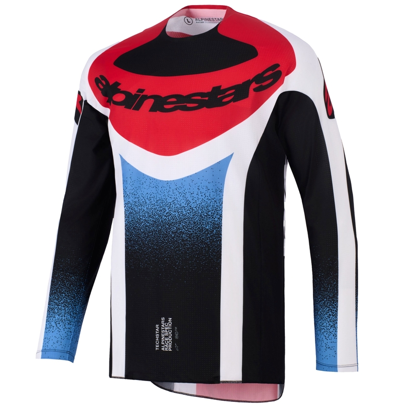 Φανέλα motocross Alpinestars Techstar Knif μαύρο-άσπρο-μπλε-κόκκινο