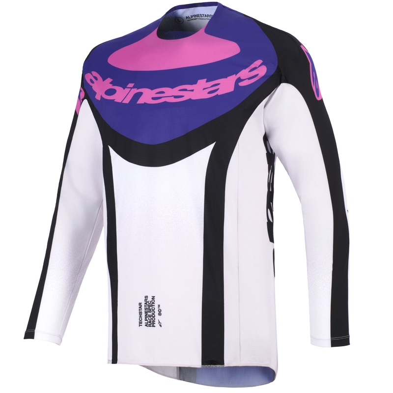 Φανέλα motocross Alpinestars Techstar Knif μαύρη-ανοιχτό γκρι-μωβ