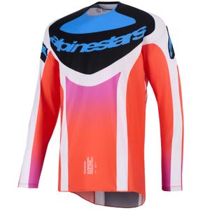 Φανέλα motocross Alpinestars Techstar Knif ανοιχτό γκρι-φλουορ πορτοκαλί-μαύρο