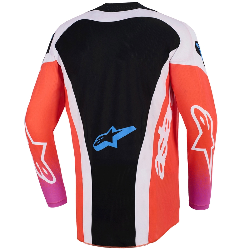 Φανέλα motocross Alpinestars Techstar Knif ανοιχτό γκρι-φλουορ πορτοκαλί-μαύρο