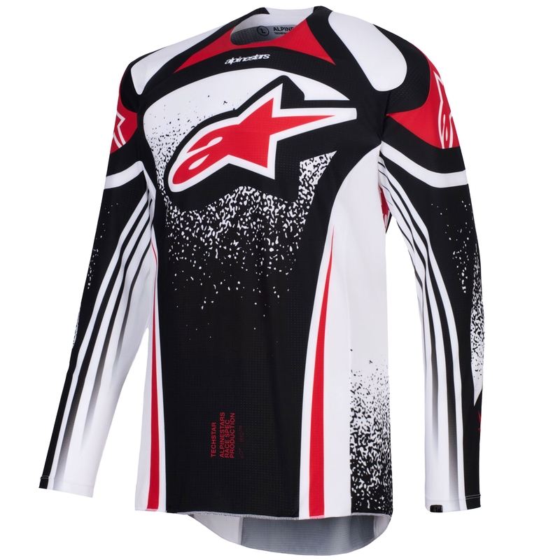Φανέλα motocross Alpinestars Techstar Nomur μαύρο-άσπρο-κόκκινο