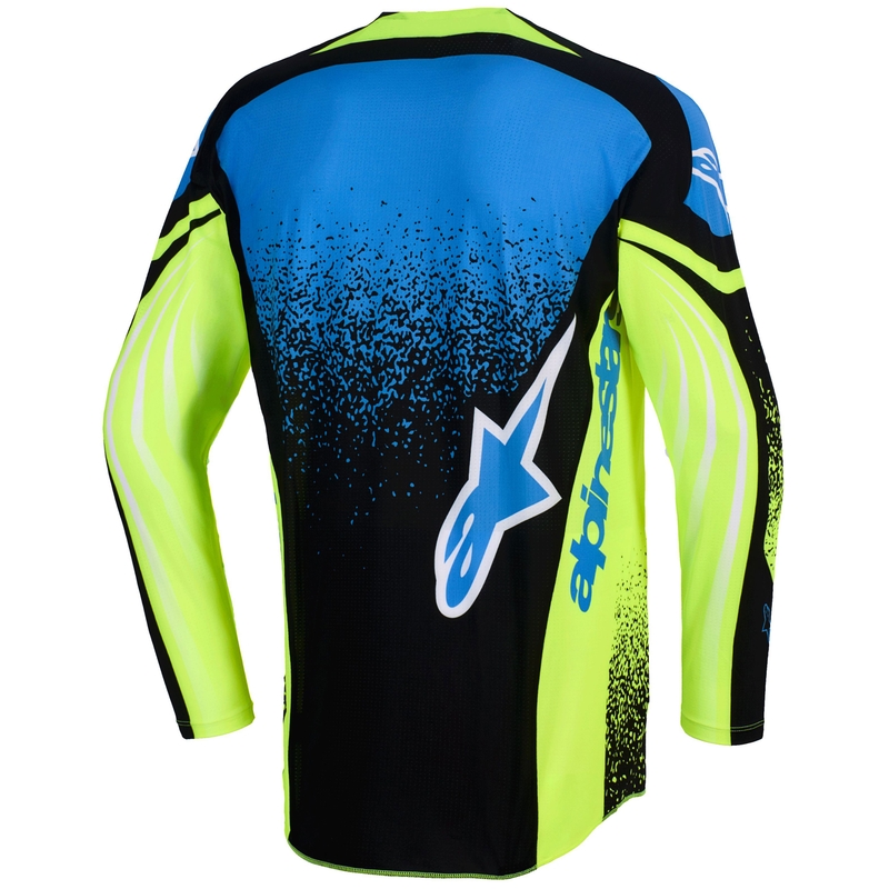 Φανέλα motocross Alpinestars Techstar Nomur σκούρο μπλε-φλουορ κίτρινο-μπλε