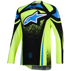 Φανέλα motocross Alpinestars Techstar Nomur σκούρο μπλε-φλουορ κίτρινο-μπλε