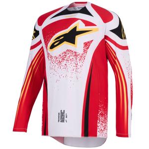 Φανέλα motocross Alpinestars Techstar Nomur ανοιχτό γκρι-κόκκινο-μαύρο-κίτρινο