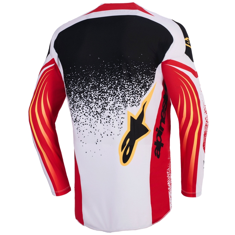 Φανέλα motocross Alpinestars Techstar Nomur ανοιχτό γκρι-κόκκινο-μαύρο-κίτρινο