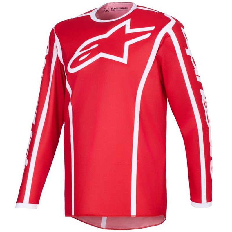 Φανέλα motocross Alpinestars Fluid Apex κόκκινη-λευκή
