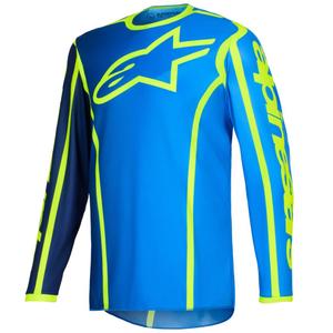 Μπλε-φλουορ κίτρινη φανέλα μοτοκρός Alpinestars Fluid Apex