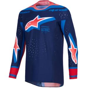 Φανέλα motocross Alpinestars Supertech Vista σκούρο μπλε-κοράλι-κοβάλτιο