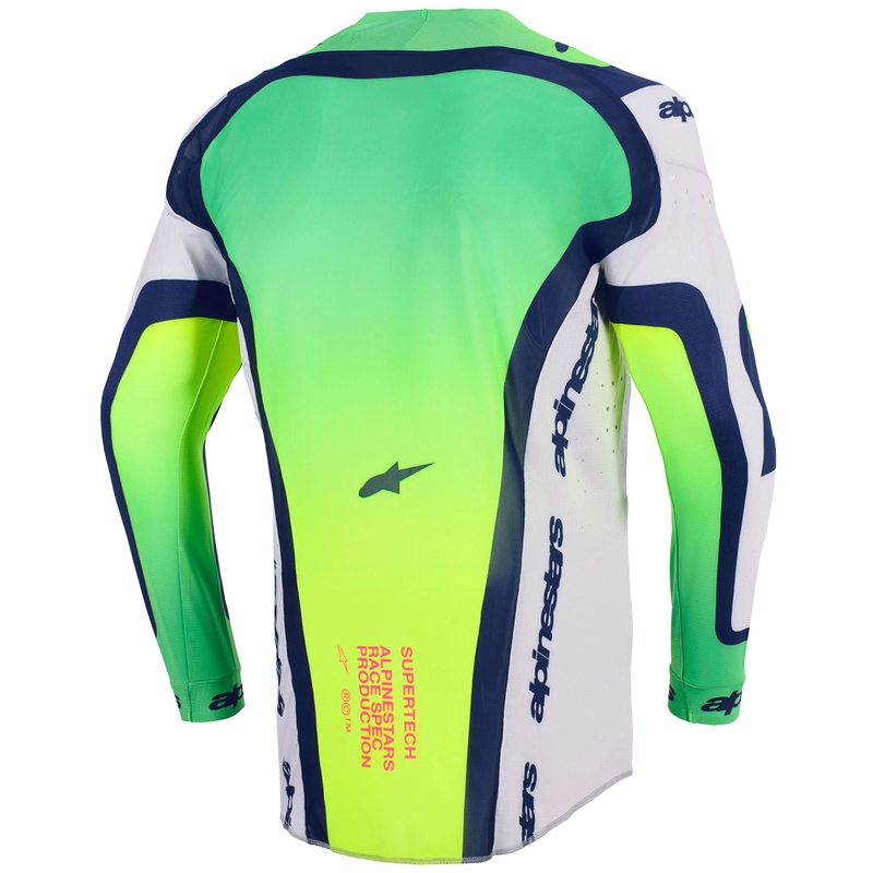 Φανέλα motocross Alpinestars Supertech Vista ανοιχτό γκρι-φλουό κίτρινο-πράσινο-μπλε-ροζ