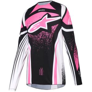 Γυναικεία φανέλα motocross Alpinestars Stella Techstar Nomur μαύρη-λευκή-ροζ